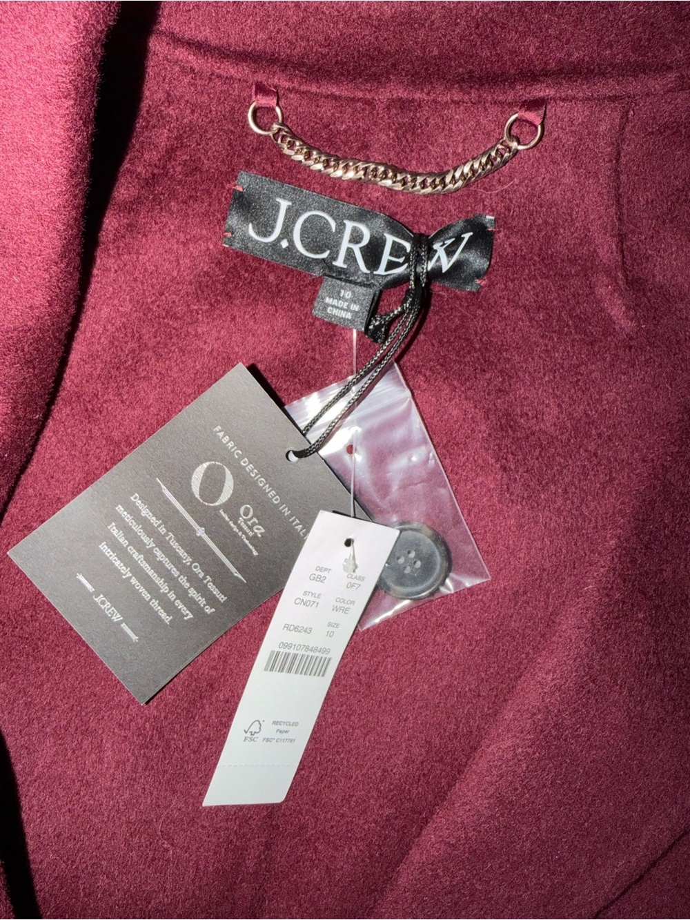 J. Crew Chiara Topcoat in Wilshire Red - Picture 4 of 4